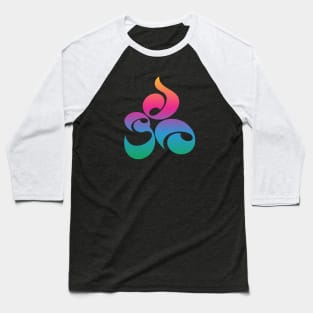 Colorful Kawaii OM, AUM, Zen, Yoga Meditation Sanskrit Symbol Baseball T-Shirt